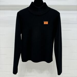 Elegant Hermes Pure Color High-Neck Logo Knit Sweater - A Must-Have Luxury Stapl